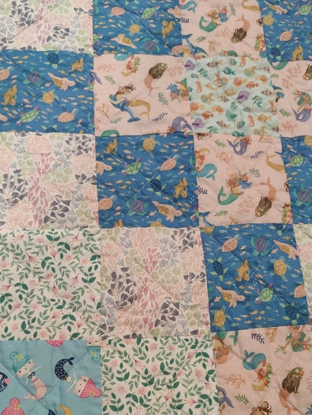 Handmade Patchwork Baby Girl's Quilt Square Y2K Cottagecore Retro Inspired Core